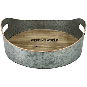 Fantaisie Galvanisé Écologique Motif Floral À La Main De Luxe En Métal Plateau De Service Meilleure Vente Designer De Table De Mariage Monde - Product Image 2