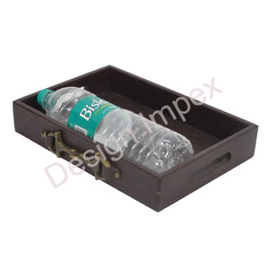 Bandejas elegantes de lujo para servir, gran oferta, bandejas de madera estilo estribo de caballo, bandeja decorativa para servir café con acabado de cuero - Product Image 2