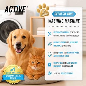 ACTIVE Washing Machine Cleaner for Pet Owners Enzyme Descaler 24 Tablets Front & <b>Top</b> <b>Load</b> HE Washer - Product Image 4