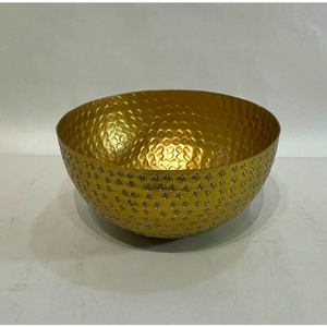 Moderno Tazón Decorativo Dorado Grande con Textura Martillada, Precio al por Mayor - Product Image 1