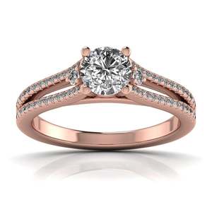 Bague solitaire en diamant rond taillé 0,70 ct, couleur F, clarté VS, diamant cultivé en laboratoire, en or 14 carats, pour mariage, fiançailles, soirée. - Product Image 3