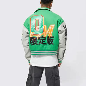 Chaqueta universitaria informal transpirable para hombre, abrigo con letras de estilo callejero con cuello levantado, novedad - Product Image 3