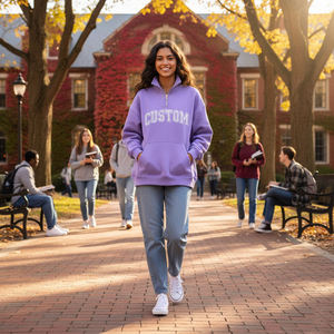 Sudadera Universitaria Personalizada con Bordado Personalizado para Mujer, Mezcla de Spandex/Algodón, Ecológica y Transpirable - Product Image 4