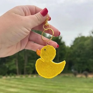 Nuevo Llavero de Pato con Cuentas en Color Amarillo Brillante, Moderno y Atractivo, Bonito Llavero de Animal, Accesorio de Moda - Product Image 1