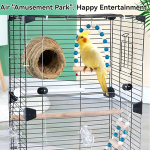Cage à <span class=keywords><strong>oiseaux</strong></span> portable multi-niveaux <span class=keywords><strong>en</strong></span> promotion, robuste avec plateau amovible, cage de luxe pour perruches, idéale pour l'observation dans la maison ou le jardin - Product Image 3