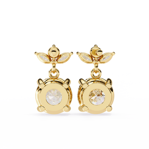 18K Gold Unique Earring with Lab-Grown Diamond Premium Diamond Earrings - Product Image 1