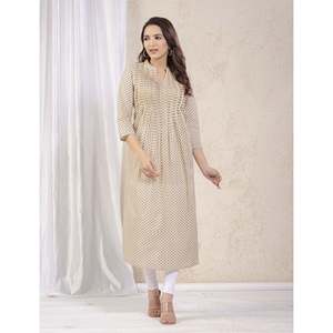 Kurti droit imprimé vert crème Butti, style pakistanais, robe indienne en Georgette Reyon pour Salwar/Suit Anarkali - Product Image 4