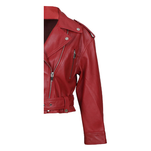 Blouson de moto en cuir d'agneau véritable sur mesure de qualité supérieure pour femmes - Écologique, coupe-vent, prêt pour l'hiver - Product Image 5