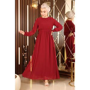 Vestido de Noche de Gasa con Dobladillo Elástico, Estilo A-Line, Tipo Bola, Tejido de Ganchillo, Talla XS, Cintura Natural, Largo Maxi con Cola para Fiestas - Product Image 1