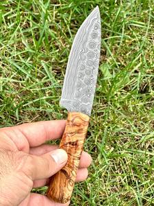 Hoja fija de acero de Damasco hecha a mano, el mejor cuchillo desollado, funda táctica para caza al aire libre, cuchillo de vaquero de nuevo diseño compatible con OEM - Product Image 4