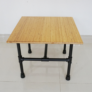 TB015 Square Tea Table with <b>Bamboo</b> <b>Craft</b> and Pipe Legs 60x60x40cm - Product Image 2