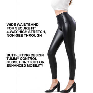 Leggings en cuir de fitness personnalisables pour femmes Embellissement en strass Tissu extensible respirant Logo OEM pour Gymwear en vrac - Product Image 5