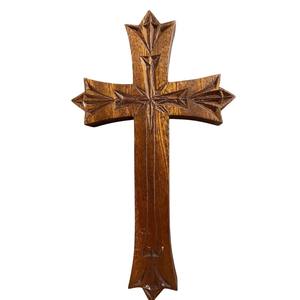 Cruz de madera decorativa Vintage para pared, corte láser, regalo religioso cristiano, suministros artesanales, Cruz de madera Natural para decoración del hogar - Product Image 3