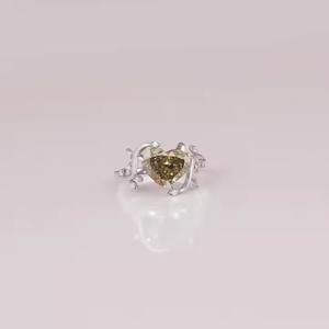 Anillo de compromiso de diamante cultivado en laboratorio de corte radiante, anillo de boda de compromiso de oro de 14/18K, joyería hecha a mano para mujer - Product Image 1