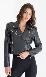 CHAQUETA DE PIEL NEGRA TIMELESS PARA MUJER - Product Image 2