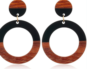 Hand Engraved Wood <b>Drop</b> <b>Earrings</b> for Ladies and Teens Latest Trendy <b>Fashion</b> Jewelry - Product Image 1