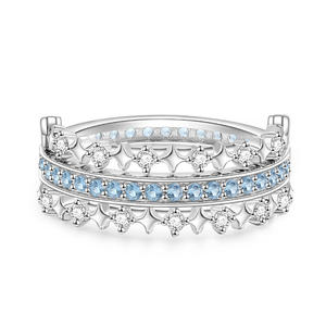 แหวนสัญญา Jeulia River of Stars แบบหมุนได้ ทำจากเงินสเตอร์ลิง - Product Image 1