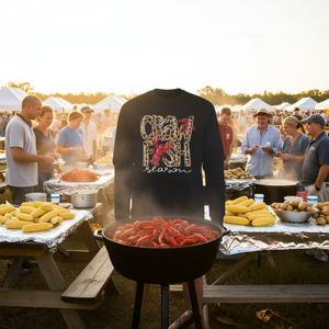 Camiseta de manga larga con estampado de leopardo Crawfish Season, tema Cajun Boil - Product Image 3