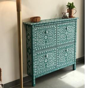 Commode haut de gamme en incrustation d'os avec accent en agate, fabriquée à la main par un fournisseur indien - Product Image 2