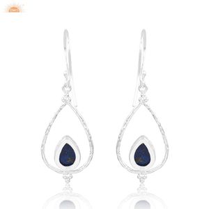 Pendientes Elegantes de Plata de Ley 925 con Piedra de Lapislázuli, Hermosos Pendientes Hechos a Mano para Mujer, Regalo para Ella - Product Image 2