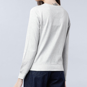 Sudadera de cuello redondo para mujer, estilo nuevo, premium, de invierno, con logo estampado frontal, corte holgado, forro polar, ropa informal, marca privada, venta al por mayor - Product Image 3