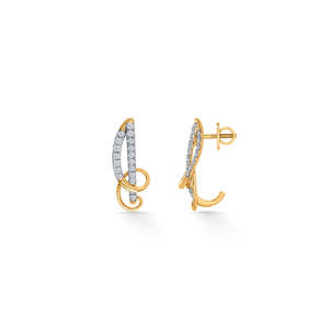 Boucles d'oreilles clous en or 14 carats plaqué rhodium avec diamant taille princesse et perle pour femme - Product Image 4