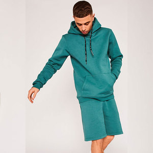 Ensemble survêtement homme hiver décontracté en molleton épais deux pièces personnalisé (short et sweat à capuche) OEM - Product Image 6