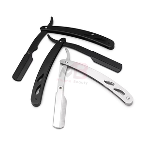 Rasoir de barbier professionnel à trois lames avec manche en plastique de haute qualité |   Rasoir à lame droite classique pour salon, couleur personnalisée - Product Image 6