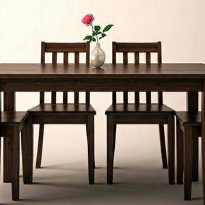 Juego de mesa de comedor rectangular de 6 plazas moderno diseño duradero de madera maciza económico para cafetería y restaurante ensamblado - Product Image 2