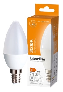 หลอดไฟ LED รูปเทียนลิเบอร์ติน่า E14 8W 3000K 710Lm (GSC 600015001) - Product Image 1