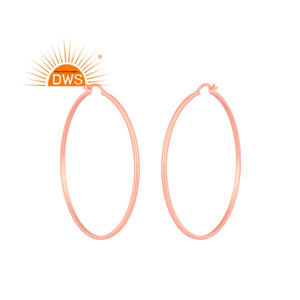 Dernière conception de boucles d'oreilles rondes en argent sterling plaqué or rose fabricant de bijoux personnalisés - Product Image 1
