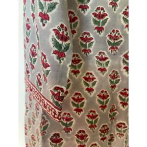 Colección de Blusas Modestas con Cuello Mandarín, Tejido Gris Estampado a Mano, Transpirable, para Uso Diario Informal - Product Image 5