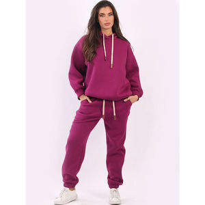 Chándal de lana de algodón Premium 2025 para mujer, logotipo personalizado, 350 Gsm, de secado rápido y sostenible, talla regular de EE. UU. para adultos - Product Image 1