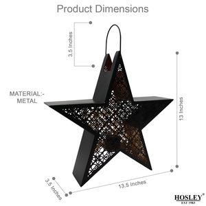 Linterna en forma de estrella hecha de hierro de alta calidad y estrella colgante de vidrio para decoración del hogar - Product Image 3