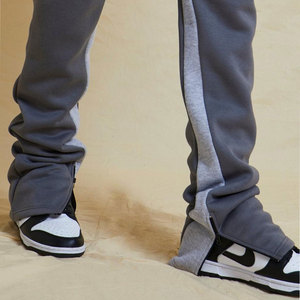 Alta calidad 100% algodón francés Terry Jogger pantalones de chándal apilados logotipo personalizado pantalones de chándal de algodón para hombres Joggers apilados - Product Image 5