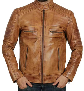 Veste en cuir véritable pour homme fabriquée en usine OEM, respirante, élégante, nouvelle arrivée, vente en gros, fabricant Pakistan - Product Image 1