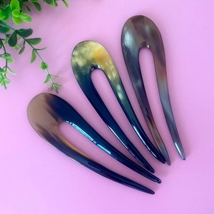 Bâtons de cheveux en corne naturelle faits à la main de luxe Pinces à chignon pour usage quotidien des femmes et promenades en soirée Accessoires pour cheveux - Product Image 2