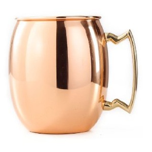 Mug à Moscow Mule en cuivre pur, finition cuivre, pour bar, décoration de table d'hôtel, tasse de service - Product Image 1