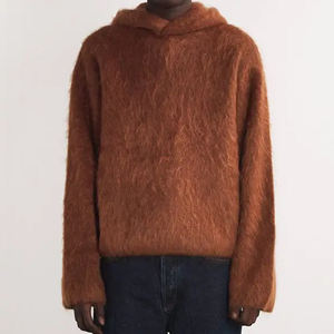 Sweat à capuche personnalisé 2026, mohair, fourrure personnalisée, sweat à capuche uni en laine, polaire, cachemire, sweat à capuche court pour femme, homme - Product Image 2