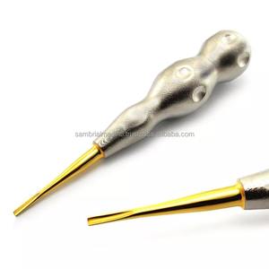 Venta al por mayor Set 6 Elevadores de raíces dentales manuales de acero inoxidable de primera calidad Patrón de luxación Mango Limpieza dorada Relleno de dientes - Product Image 5