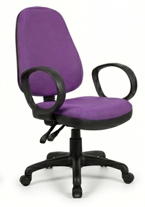 Fabric Office <b>Chair</b> with Fixed Armrests Swivel Base Ergonomic Design for Home Office Use - Product Image 4