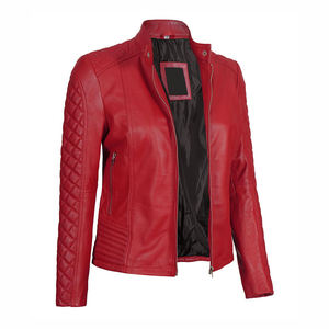 Chaqueta de cuero para mujer de talla adulta con diseño OEM personalizado de calidad superior hecha en fábrica chaqueta de cuero de secado rápido para mujer - Product Image 2