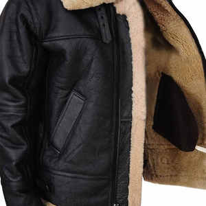 Veste en cuir de peau de mouton pour hommes à prix abordable fabriqué en usine en plein air - Product Image 6