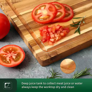 Tagliere in legno di legno di bambù taglieri di carne di legno di spessore personalizzato doppio bordo salumi per la cucina - Product Image 6