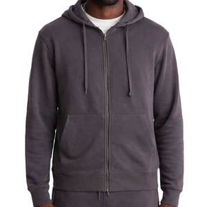 <b>Men</b>’s Zip Up Tracksuit 350 GSM Cotton Fleece Oversized Fit <b>Long</b> Sleeve Rib Cuff Streetwear with Custom Logo Private Label OEM - Product Image 2