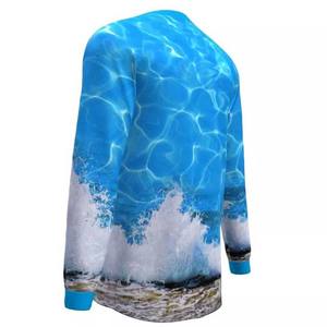 Concevez votre propre chemise de pêche à manches longues à col en V pour homme, en coton/polyester léger, avec logo personnalisé par sublimation - Product Image 3
