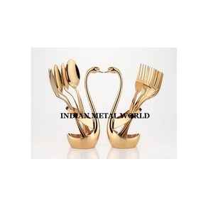 Cubiertos para el hogar y la cocina Juego de 3 soportes decorativos hechos a mano de acero inoxidable Artículos usados de catering de cocina diaria - Product Image 5