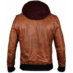 Vestes de moto en cuir véritable tendance pour hommes Veste d'équitation de moto vintage personnalisée, coupe ajustée, vêtements d'hiver pour motard, vente en gros - Product Image 6