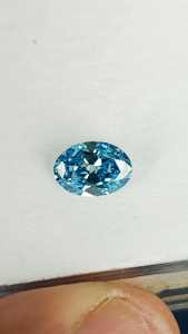 Diamante cultivado en laboratorio de 1.50 quilates, de mina antigua, ovalado, de color azul intenso, para la fabricación de anillos, certificado por IGI, fabricante de diamantes sueltos en India. - Product Image 5