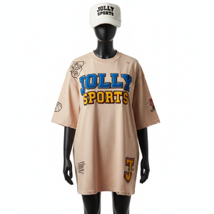 Camiseta Extra Grande de Algodón para Mujer, Tejido Jersey Transpirable y Grueso con Logotipo Bordado, Camiseta Extra Grande 100% Algodón para Mujer - Product Image 6